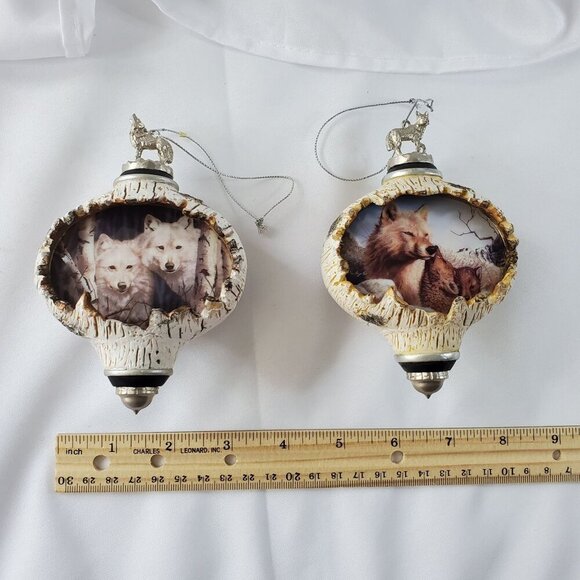 Bradford Edition Spirits Of The Forest Wolf Heirloom Ornaments By Rusty Frentner - Picture 4 of 8